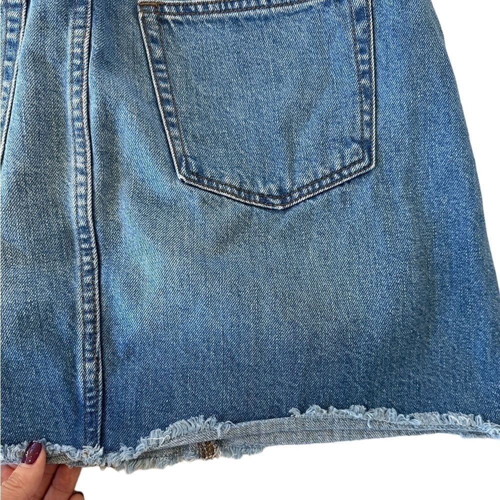 J. Crew High Rise Raw Hem Denim Skirt - Picture 6 of 10